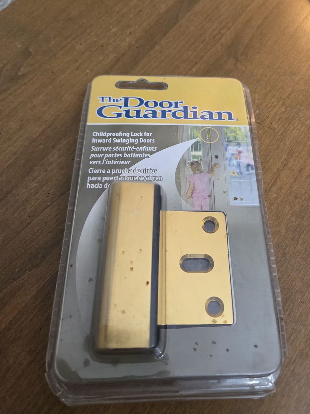 Gold Childproofing Lock for Inward Swinging Doors